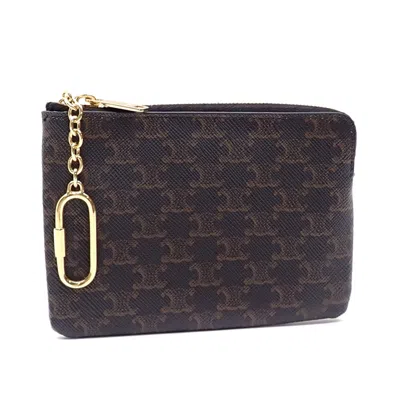 Pre-owned Celine Black Canvas Coin Purse/coin Case ()