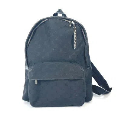 Pre-owned Celine Black Canvas Leather Backpack ()