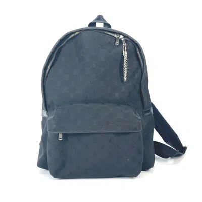 Pre-owned Celine Black Canvas Leather Backpack ()