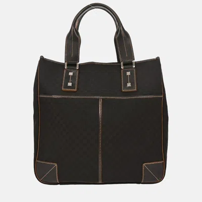 Pre-owned Celine Black Canvas Leather Macadam Tote