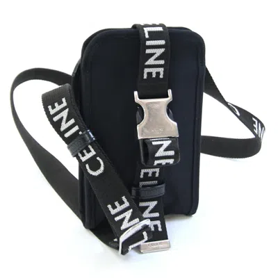 Pre-owned Celine Black Canvas Leather Pouch Shoulder Bag ()