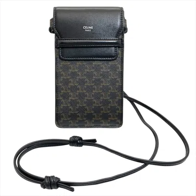 Pre-owned Celine Black Canvas Leather Pouch Shoulder Bag ()
