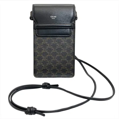 Pre-owned Celine Black Canvas Leather Pouch Shoulder Bag ()