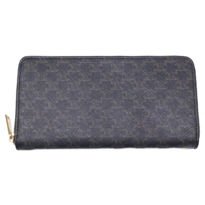 Pre-owned Celine Black Canvas Long Wallet (bi-fold) ()