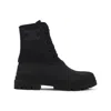 Celine Black Canvas Triomphe Boot In Black