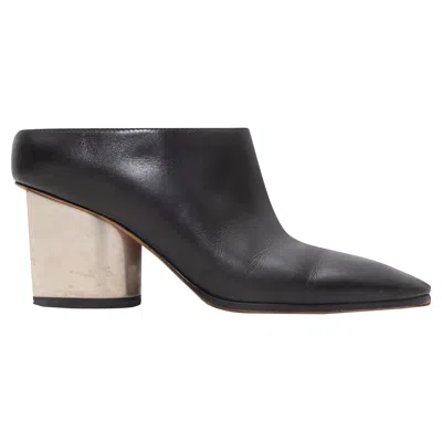 Pre-owned Celine Black  Leather Metal Heeled Mules Size 35.5