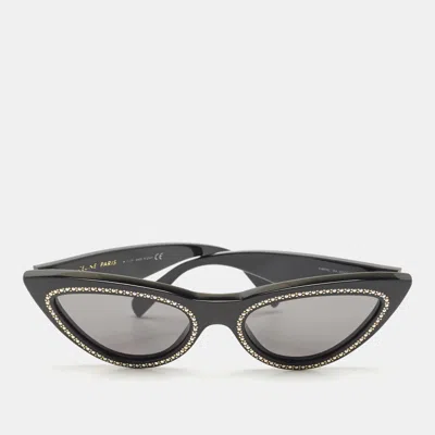 Pre-owned Celine Black Cl4019is Crystals Cat Eye Sunglasses