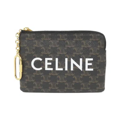 Pre-owned Celine Black Coated Canvas Coin Purse/coin Case ()