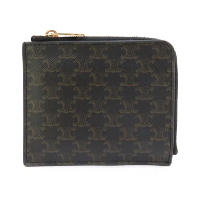 Pre-owned Celine Black Coated Canvas Coin Purse/coin Case ()