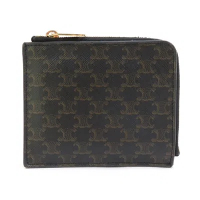Pre-owned Celine Black Coated Canvas Coin Purse/coin Case ()