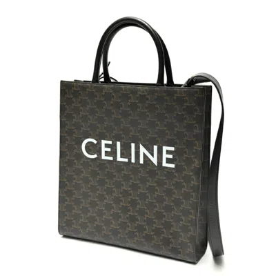 Pre-owned Celine Black Coated Canvas Leather Handbag Shoulder Bag ()