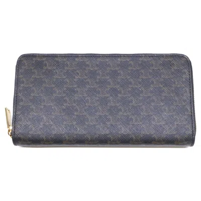 Pre-owned Celine Black Coated Canvas Long Wallet (bi-fold) ()