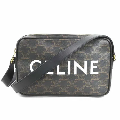 Pre-owned Celine Black Coated Canvas Messenger Bag Shoulder Bag ()