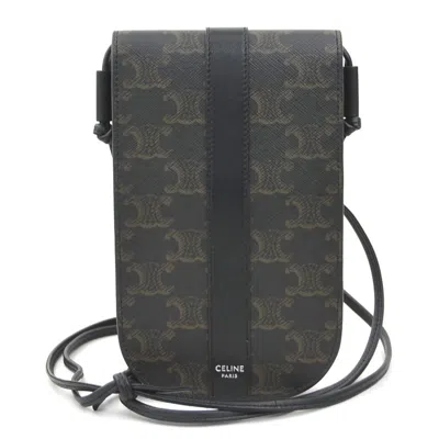 Pre-owned Celine Black Coated Canvas Shoulder Bag ()