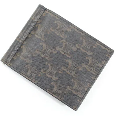 Pre-owned Celine Black Coated Canvas Wallet (bi-fold) ()