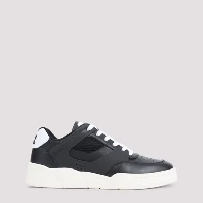 Celine Trainer Ct-09 Low Lace-up Sneaker In Calfskin And Mesh In Black