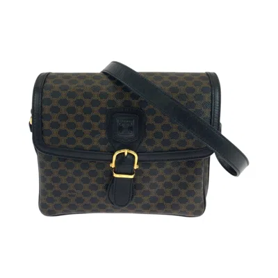 Pre-owned Celine Black Dark Brown Pvc Pochette Shoulder Bag () In Multi