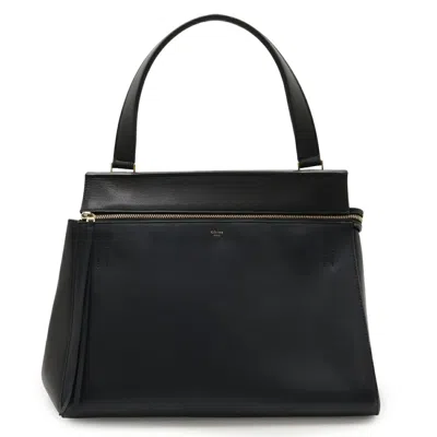 Pre-owned Celine Black Dark Navy Leather Handbag Shoulder Bag ()