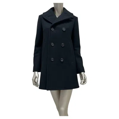 Pre-owned Celine Black Double-breasted Wool Coat, Size 38, Elegant Design