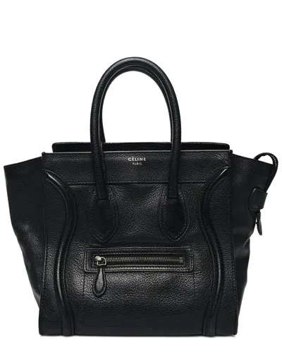 Celine Black Drummed Leather Micro Luggage (authentic )