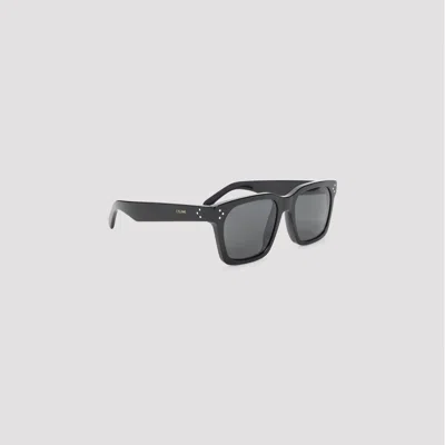 Celine Square Frame Sunglasses Dark Lenses Metal Accents In Black