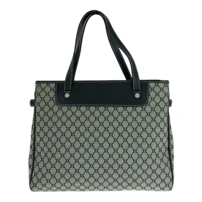 Pre-owned Celine Black Gray Canvas Leather Handbag Tote Bag ()
