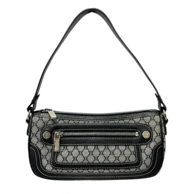 Pre-owned Celine Black Gray Canvas Pouch Shoulder Bag ()