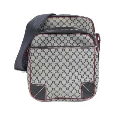 Pre-owned Celine Black Gray Canvas Shoulder Bag () In Black, Gray