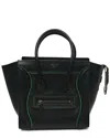 Celine Black Green Smooth Leather Smooth Micro Luggage (authentic Pre-loved) In Black