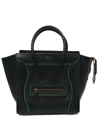Celine Black Green Smooth Leather Smooth Micro Luggage (authentic Pre-loved)