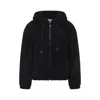 Celine Hooded Jacket With Ribbed Cuffs And Pockets In Multi