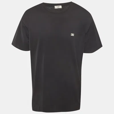 Pre-owned Celine Black Jersey Crewneck T-shirt Xl
