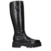 Celine Black Leather Ankle Boots In Black