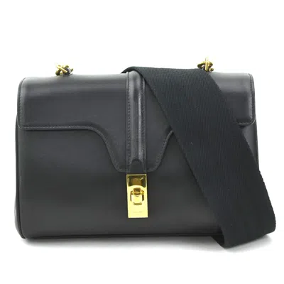 Pre-owned Celine Black Leather Canvas Shoulder Bag ()