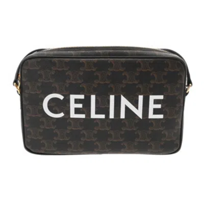 Pre-owned Celine Black Leather Canvas Shoulder Bag ()