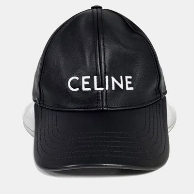Pre-owned Celine Black Leather Cap