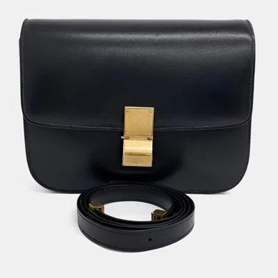 Pre-owned Celine Black Leather Classic Box Medium