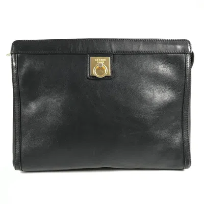 Pre-owned Celine Black Leather Clutch Bag Pouch ()
