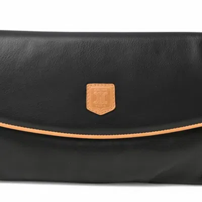 Pre-owned Celine Black Leather Clutch Bag Pouch ()