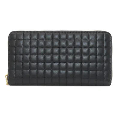 Pre-owned Celine Black Leather Coin Purse/coin Case ()