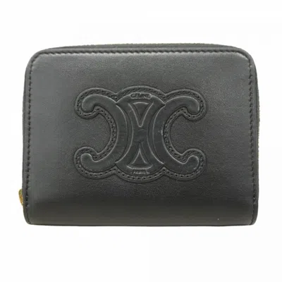 Pre-owned Celine Black Leather Coin Purse/coin Case ()
