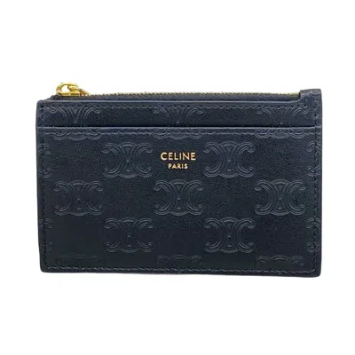 Pre-owned Celine Black Leather Coin Purse/coin Case ()