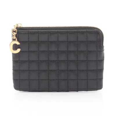 Pre-owned Celine Black Leather Coin Purse/coin Case ()