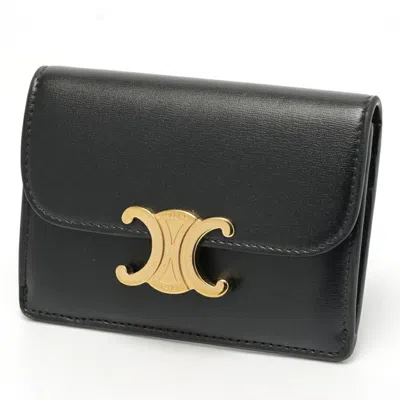 Pre-owned Celine Black Leather Coin Purse/coin Case ()