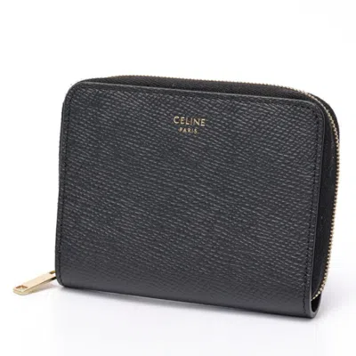 Pre-owned Celine Black Leather Coin Purse/coin Case ()