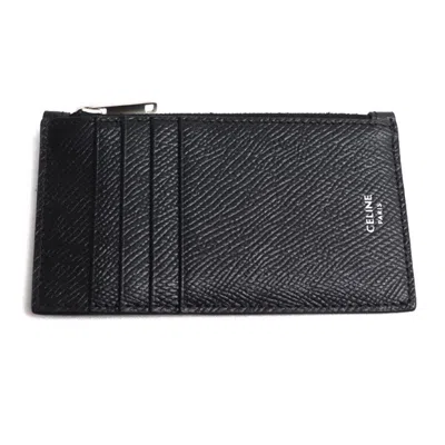Pre-owned Celine Black Leather Coin Purse/coin Case ()