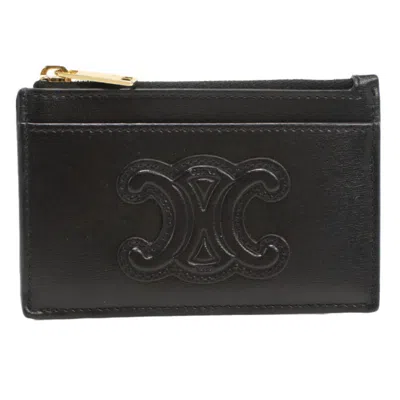 Pre-owned Celine Black Leather Coin Purse/coin Case ()