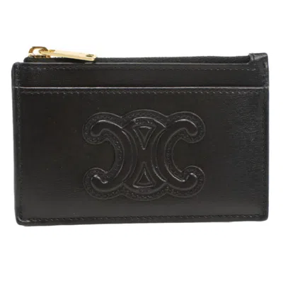 Pre-owned Celine Black Leather Coin Purse/coin Case ()