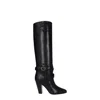 Celine Black Leather High Heel Women's Boots In Black
