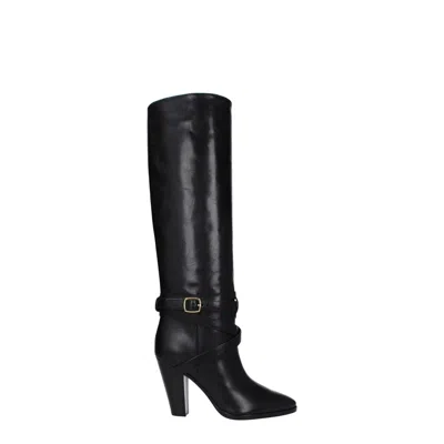 Celine Black Leather High Heel Women's Boots